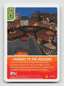 Club Penguin - Journey to the Volcano 24/28 Fire Card Topps Disney - Image 1