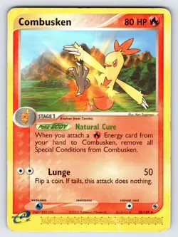 Combusken 28/109 EX Ruby & Sapphire Pokemon Card e-Series Sugimori Uncommon - Mp - Image 1