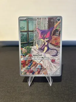2025 POKEMON TCG WHITE FLARE PURRLOIN ILLUSTRATION RARE CARD 136/086 - Image 1