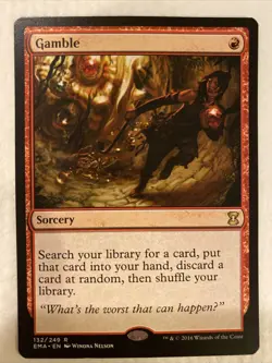 MTG Deckmaster 2016 Gamble Sorcery Card Eternal masters Rare - Image 1