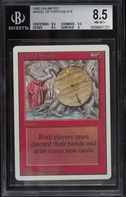 MTG 1993 UNLIMITED BGS QUAD++ 8.5 NM/MT+ Wheel of Fortune (8.5/9.5/8.5/9) - Image 1