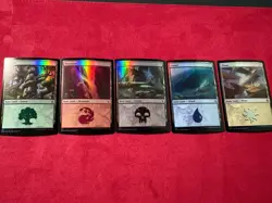 Zendikar Rising Land Lot Of 5 ZNR 1 Each Basic MTG Magic The Gathering Foil - Image 1