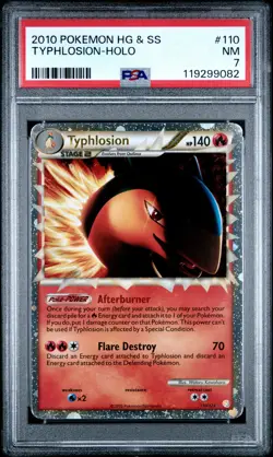 2010 POKEMON HEARTGOLD SOULSILVER TYPHLOSION PRIME #110 ULTRA PSA 7 NM 119299082 - Image 1