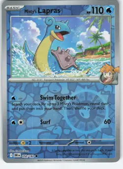 Misty's Lapras 050/182 SV10: Destined Rivals Common Reverse Holo MP Pokemon - Image 1