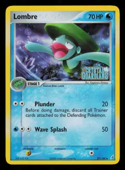 Pokemon Card Lombre 37/100 Reverse Holo EX Crystal Guardians Rare Foil NM 2006 - Image 1