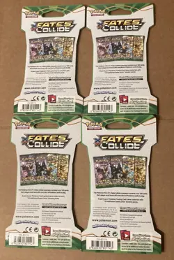 Pokemon FATES COLLIDE Sleeved Booster Pack COMPLETE ART SET - 4 Packs SEALED - Image 2