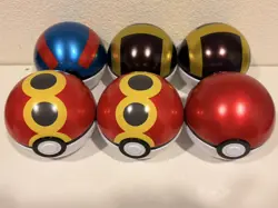 6ct Pokemon TCG Pokeball Tins. Original stickers. With Holos. No Packs. - Image 1