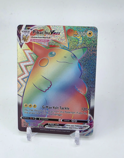 Custom SPARKLING HOLO Pikachu V Rainbow Card READ DESCRIPTION BELOW - Image 1