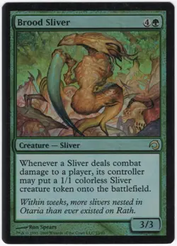 Brood Sliver 2009 Premium Deck Series: Slivers FOIL Green Creature MTG NM AZ1 - Image 1