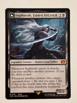 Sephiroth, Fabled SOLDIER M0115 Regular Final Fantasy Magic the Gathering NM - Image 1