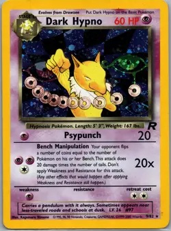 Dark Hypno 09/82 Team Rocket Pokemon TCG Holo Rare LP - Image 1