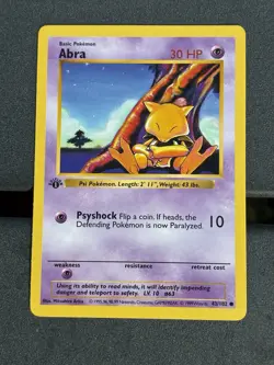Pokemon Card Abra Base Set 1st Edition 43/102 TCG Trading Card - Image 1