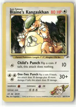 Pokemon Blaine's Kangaskhan 036/132 Unlimited Gym Heroes Uncommon - Image 1