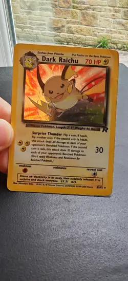 Pokemon Dark Raichu TCG Team Rocket Holo Card 83/82 Unlimited Secret Rare - HP - Image 2
