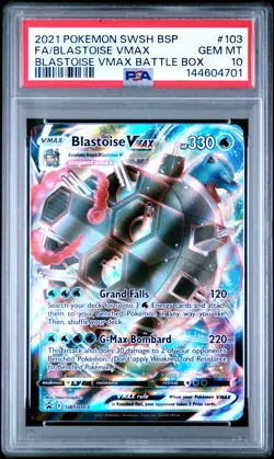 2021 POKEMON SWSH BLACK STAR PROMO #103 FULL ART/BLASTOISE VMAX PSA 10 - Image 1