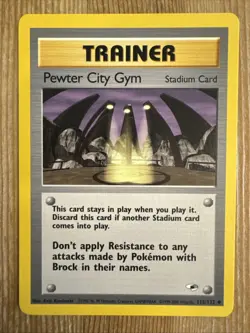 Pokemon TCG Pewter City Gym 115/132 Uncommon Gym Heroes Unlimited LP - Image 1