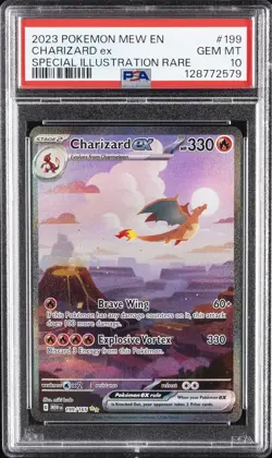 2023 POKEMON MEW EN-151 SPECIAL ILLUSTRATION RARE #199 CHARIZARD EX PSA 10 - Image 1