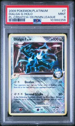 Dialga 2009 PLATINUM CROSSHATCH POKEMON LEAGUE 7 DIALGA G HOLO PSA 9 Mint - Image 1
