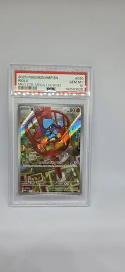 Pokemon Riolu 010 Me: Mega Evolution Promo Full Art Holo PSA 10 2025 English - Image 2