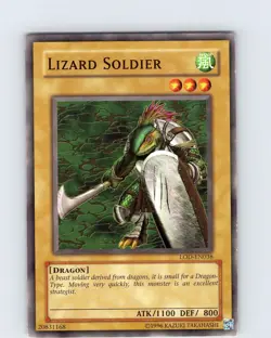 Yu-Gi-Oh TCG Lizard Soldier LOD-EN038 Unlimited Regular Common Card LP-NM - Image 1
