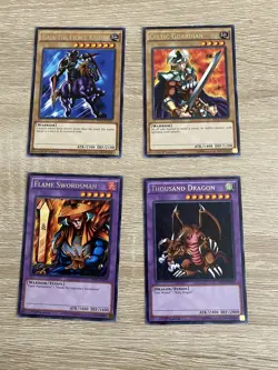 Yugioh Cards Celtic Gaia Thousand Dragon Flame Swordsman Set With Free Gift! - Image 1