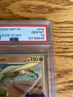 PSA 10 STAFF Flygon 016 Phantasmal Flames Prerelease Build Battle Promo Pokemon - Image 3