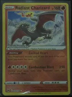 Pokemon TCG Radiant Charizard Crown Zenith 020/159 Holo Radiant Rare - Image 1