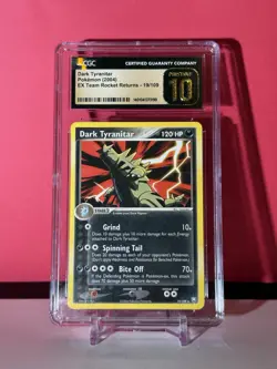 CGC 10 PRISTINE POP 4! Pokemon 2004 EX Team Rocket Returns Dark Tyranitar #19 - Image 1