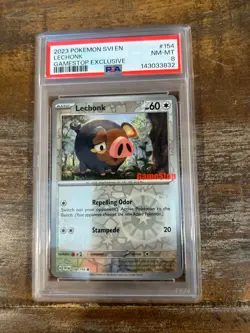 POKEMON 2023 Scarlet Violet Gamestop Exclusive LECHONK #154 PSA 8 RARE - Image 1