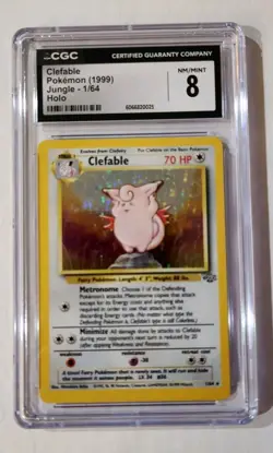 Vintage WOTC CGC 8 Clefable 1999 Jungle 1/64 Holo Pokemon Card - Image 1