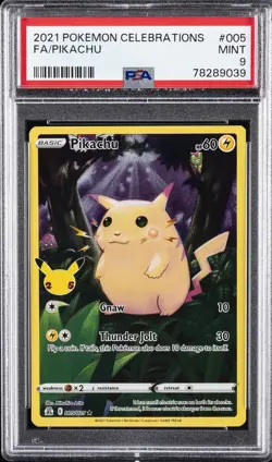 2021 POKEMON CELEBRATIONS #005 FULL ART/PIKACHU PSA 9 - Image 1