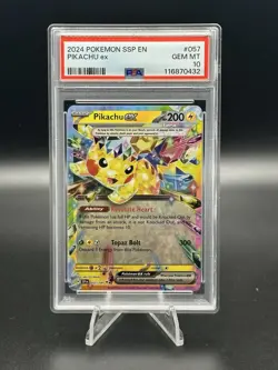 Pokemon Pikachu EX Surging Sparks #57/191 PSA 10 Gem Mint - Image 1