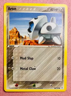 Aron | 58/110 | EX Holon Phantoms | 2006 Vintage Non Holo Pokemon Card | LP - Image 1