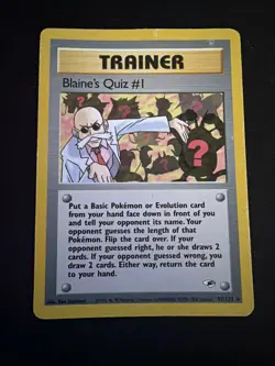 Pokemon TCG Blaine's Quiz #1 Gym Heroes 97/132 Unlimited Rare Non Holo - Image 1
