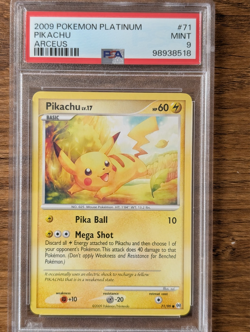 2009 Pokemon Platinum Arceus PSA 9 Pikachu #71 Non-holo LOW POP - Image 1
