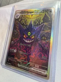 Rare Custom Fan Art Mega Gengar EX Rainbow Holo Pokemon Card Non-TCG - Image 1