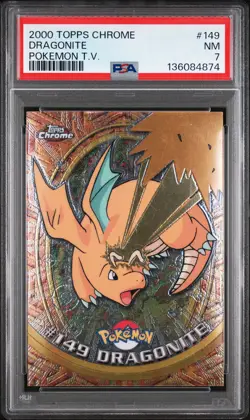 2000 TOPPS CHROME POKEMON T.V. #149 DRAGONITE PSA 7 - Image 1