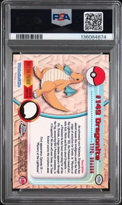 2000 TOPPS CHROME POKEMON T.V. #149 DRAGONITE PSA 7 - Image 2