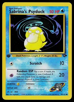 Pokemon Card - Sabrina's Psyduck Gym Challenge 99/132 Common 1st Edition - Image 1