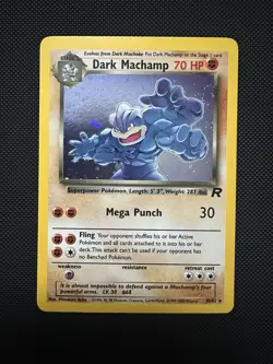 Pokemon Dark Machamp 10/82 Holo Team Rocket TCG – Near Mint Vintage - SWIRL🌀 - Image 1