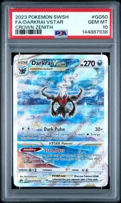 PSA 10 Darkrai Vstar GG50/GG70 Pokemon Crown Zenith Galarian Gallery - Image 1