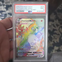 Pokemon Charizard VMAX Champion's Path Secret Rare Holo PSA 9 074/073 2020 - Image 1