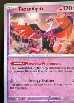 Fezandipiti 096/167 Reverse Holo Rare Scarlet Violet Twilight Masquerade Pokemon - Image 2