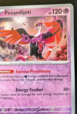 Fezandipiti 096/167 Reverse Holo Rare Scarlet Violet Twilight Masquerade Pokemon - Image 3