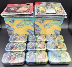 Pokemon Ascended Heroes LOT – Ascended Heroes ETBs + Sticker Packs + Mini Tins - Image 1