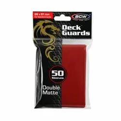 50 BCW Double Matte Red Card Protective Sleeves for Pokemon MTG Yugioh - Image 1