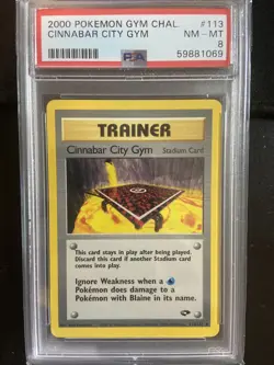 2000 Cinnabar City Gym Gym Challenge PSA MINT 8 113/132 Pokemon T - Image 1