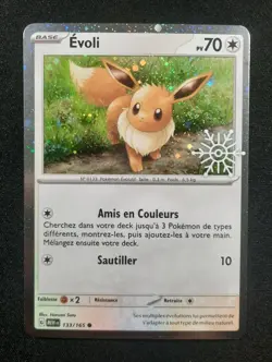 Carte Pokemon : Evoli Cosmo Holo Flocon 2023 Pokemon 151 Ed 133/165 Exc 🇲🇫 - Image 1