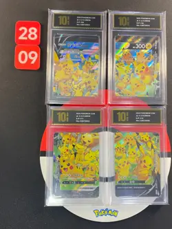 Pokemon TCG S-Chinese Pikachu V-UNION S-P 109-112 NM 4pcs Grade10 2809 - Image 1