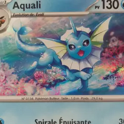 Carte Pokemon: Aquali, holo, 134/165, EV03.5, Ecarlate et Violet 151, Fr, BE - Image 2